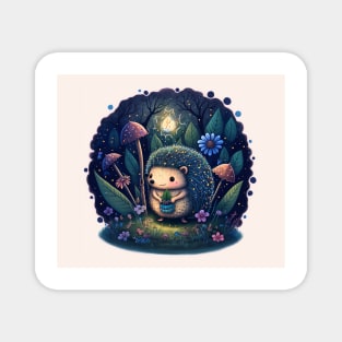 Hedgehog Fairy Tale Scene Magnet