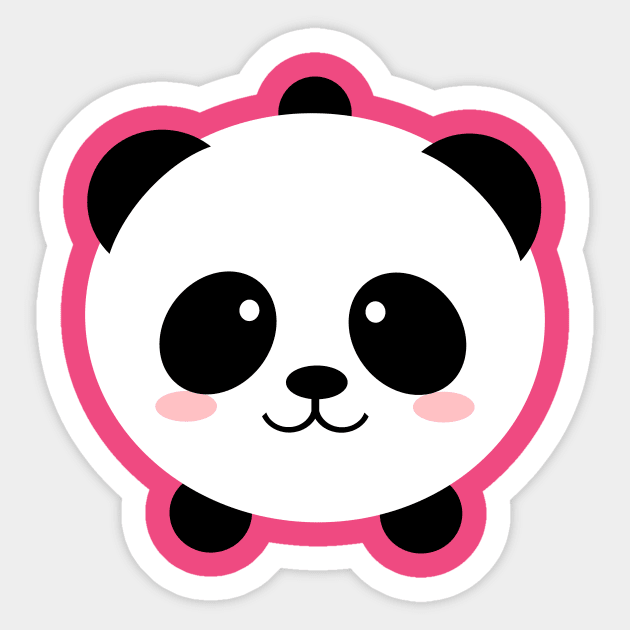 Animated cute panda stickers, white background