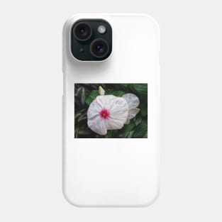 small delicate periwinkle white flower with scarlet center Phone Case