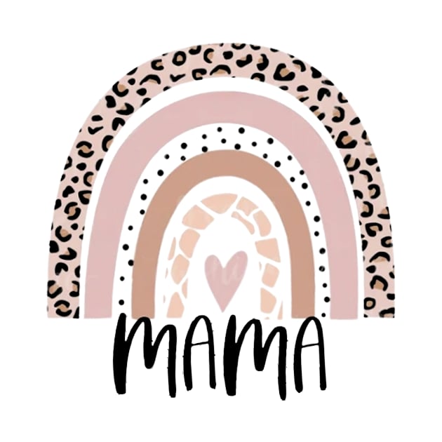 Retro Groovy Mama Rainbow Leopard Mother's Day by Maddalena's