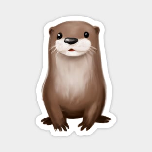 Cute Otter Drawing Magnet