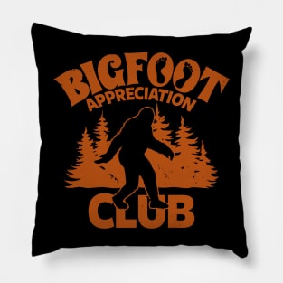 Bigfoot Retro Vintage Appreciation Club Funny Sasquatch Meme Pillow