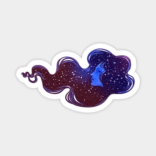 Galaxy Girl - Long Hair Magnet