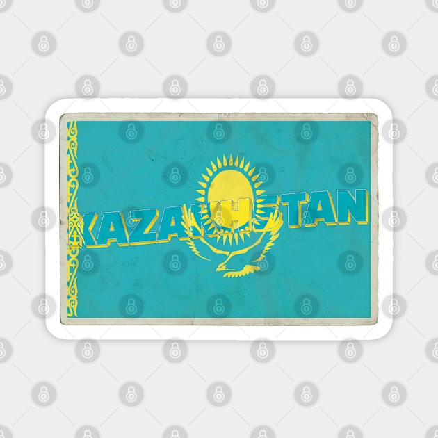 Kazakhstan Vintage style retro souvenir Magnet by DesignerPropo