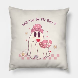 Will You Be My Boo? Cute Ghost Love Pillow