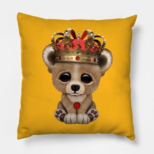 Cute Royal Bear Wearing Crown Pillow