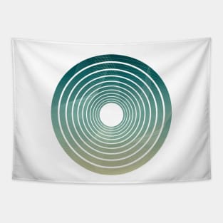 Blue gold Geometric circle abstract Tapestry