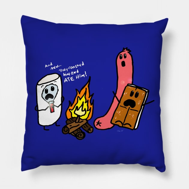 Campfire Tales Pillow by Suzanne_Kurilla