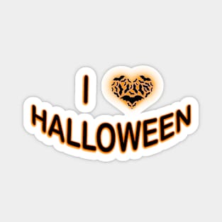 I Love Halloween (Batty Love Heart) Orange Magnet