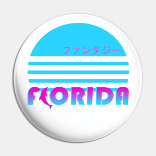 Vaporwave Florida Kanji Retro 80s 90s Pin