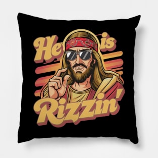 He is Rizzin funny Jesus Pillow