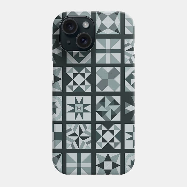 All Over Monochromatic Quilt Print Phone Case by Slightly Unhinged