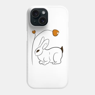Minimal rabbit with flower Phone Case