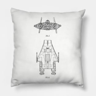 Spacecraft Vintage Patent Hand Drawing Pillow