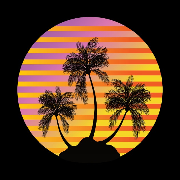 Palm Tree and Sun Tropical Vibe by CoastalDesignStudios