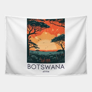 A Vintage Travel Illustration of Botswana - Africa Tapestry