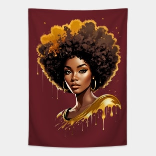 Black Woman retro vintage Afro design Tapestry