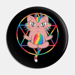 Rainbow Magic: Horned Cat with a Colorful Twist! Pin