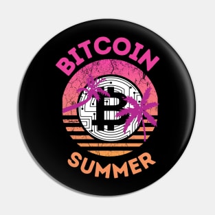 Bitcoin Summer Retro Sunset Pin