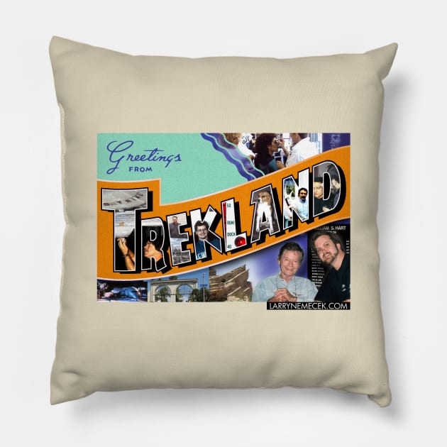 Greetings From Trekland Postcard Pillow by Trekland Shop