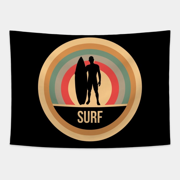 Retro Vintage Surf Gift For Surfers Tapestry by OceanRadar