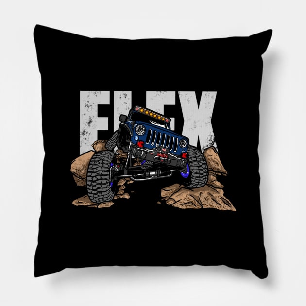 Dark Blue Jeep Flex Pillow by 4x4 Sketch