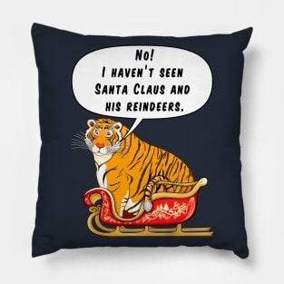 Meme fat tiger Christmas comics / Year of the Tiger /New Year 2022/ Tiger 2022 Pillow