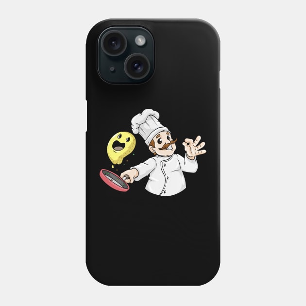 Funny cook is flying on a pizza Phone Case by Markus Schnabel