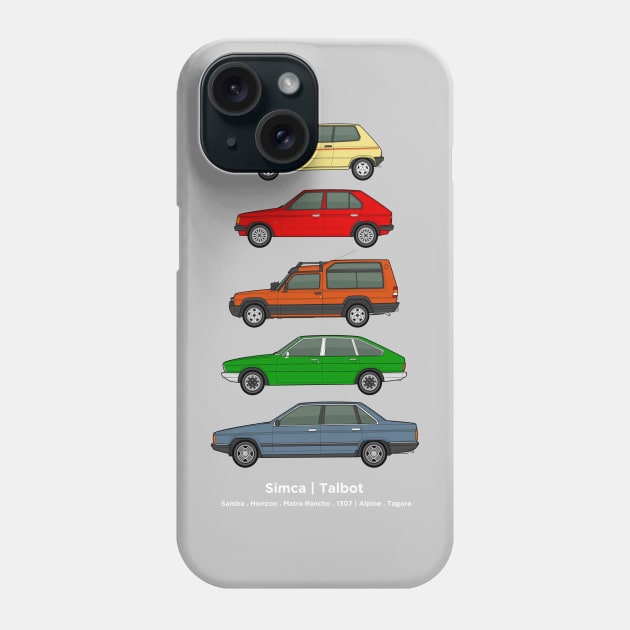 Simca Talbot classic car collection Phone Case by RJW Autographics