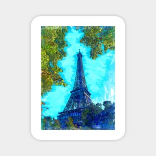 Paris Eiffel Tower Among Leaves. For Eiffer Tower & Paris Lovers. Magnet