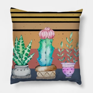 Retro Succulent What The Fucculent Pillow