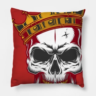 Skull with golden crown Pillow