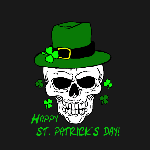 Happy St. Patrick's Day Skull by Korey Watkins