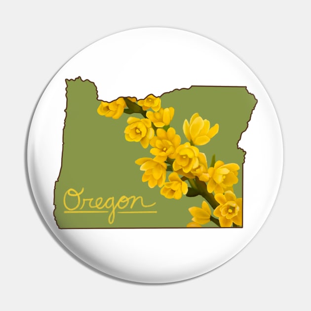 Oregon Grape State Flower Pin by avadoodle