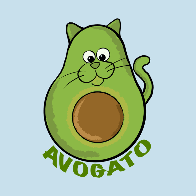 Avogato - the avocado cat by Kale's Art