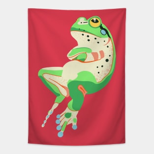 The green frog crossed arms Tapestry