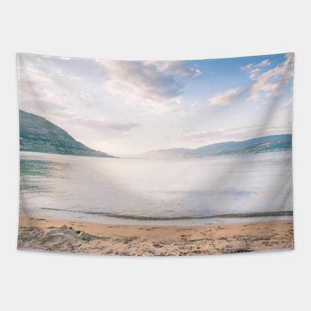 Okanagan Lake Summer Sunset View Tapestry by Amy-K-Mitchell