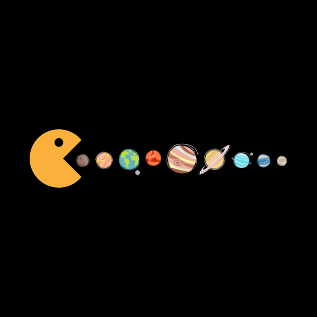 Pacman swallowing planets by EventHorizonX