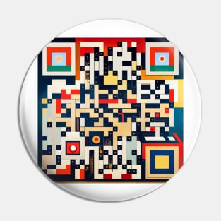 RickRoll QR Code Abstract Painting Pin