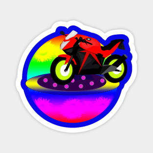 Red Motorcycle Magnet