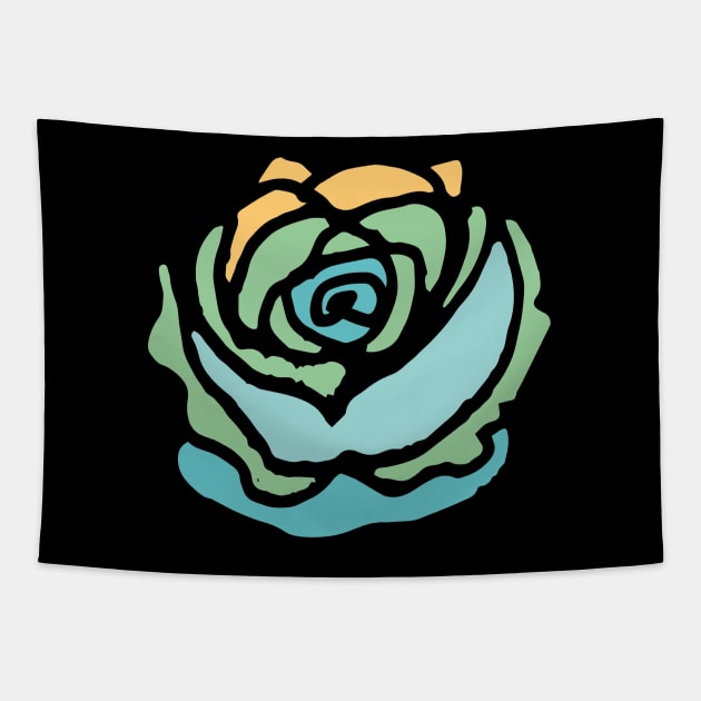 Wild Rose Green Tapestry by bruxamagica