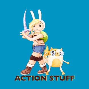 Action Stuff!! Fionna and Cake / Adventure Time fan art T-Shirt