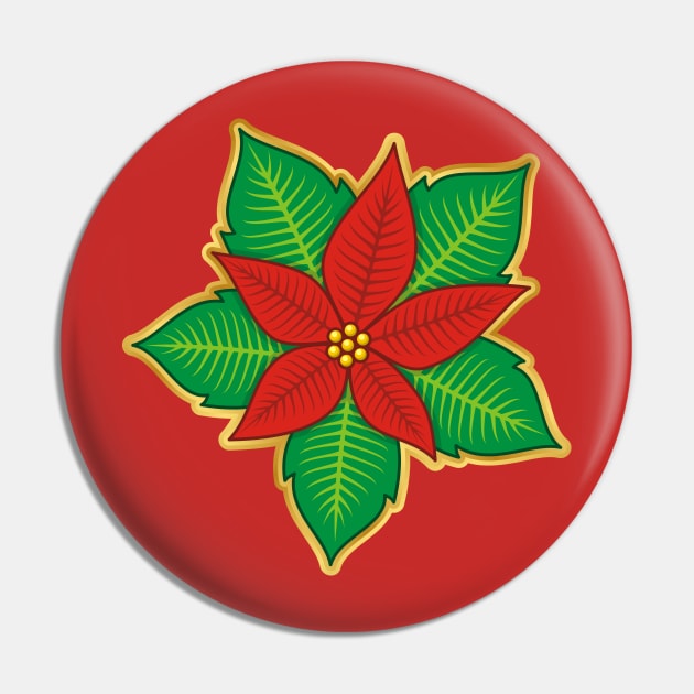 Christmas Poinsettia Pin by sifis