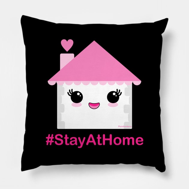 Stay at Home Cute Pillow by Pendientera