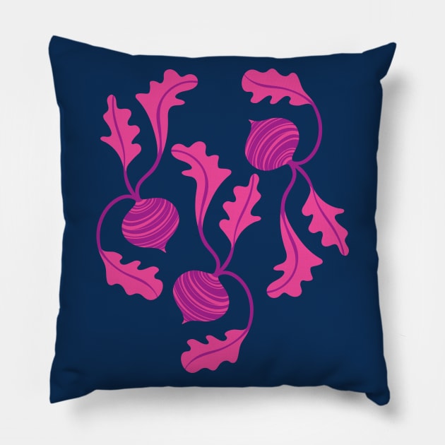 CRAZY BEETS Fun Healthy Root Vegetables Veggies Pink Purple - UnBlink Studio by Jackie Tahara Pillow by UnBlink Studio by Jackie Tahara