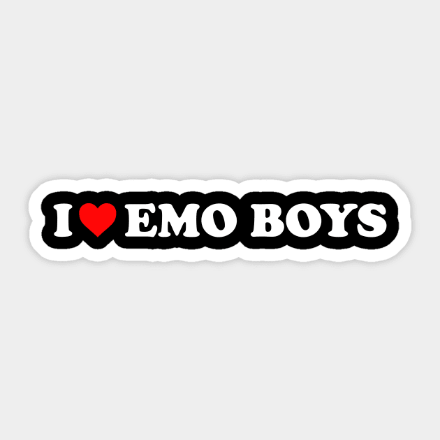 I Love Emo Boys I Heart Emo Boys Tshirt' Sticker