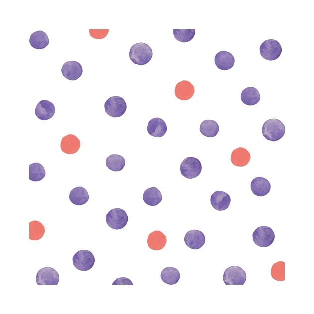 Watercolor random dots - pastel purple by wackapacka