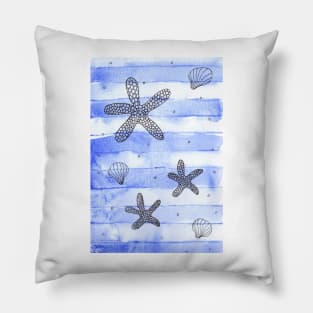 Starfish Pattern with Stripes Pillow