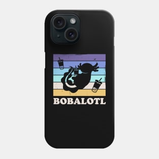 Vintage Retro Bobalotl Boba Tea Cute Axolotl Phone Case