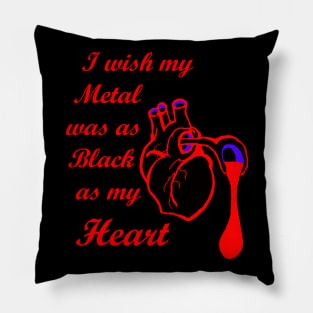 Black Metal Heart Pillow